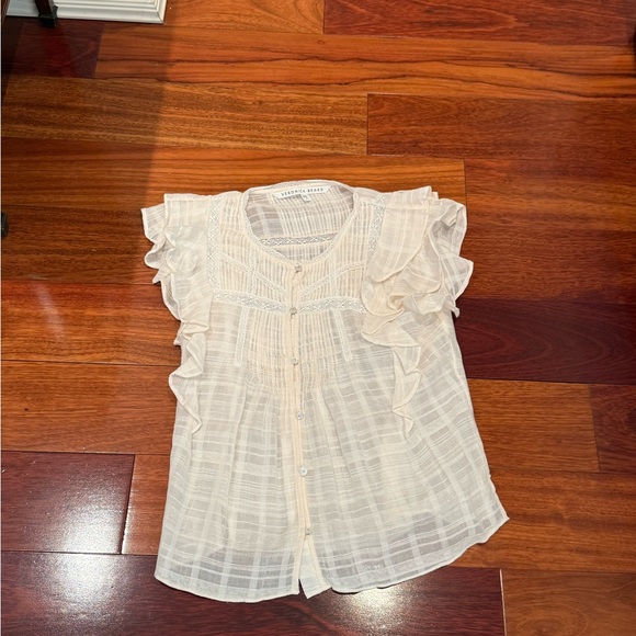 Veronica Beard Ivory Ruffled Blouse - Picture 2 of 3